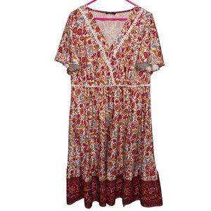 BloomChic Womens Floral Midi Dress Size 14-16